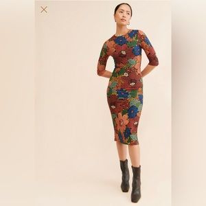 Farm Rio Stitched Flower Midi Dress⚜️